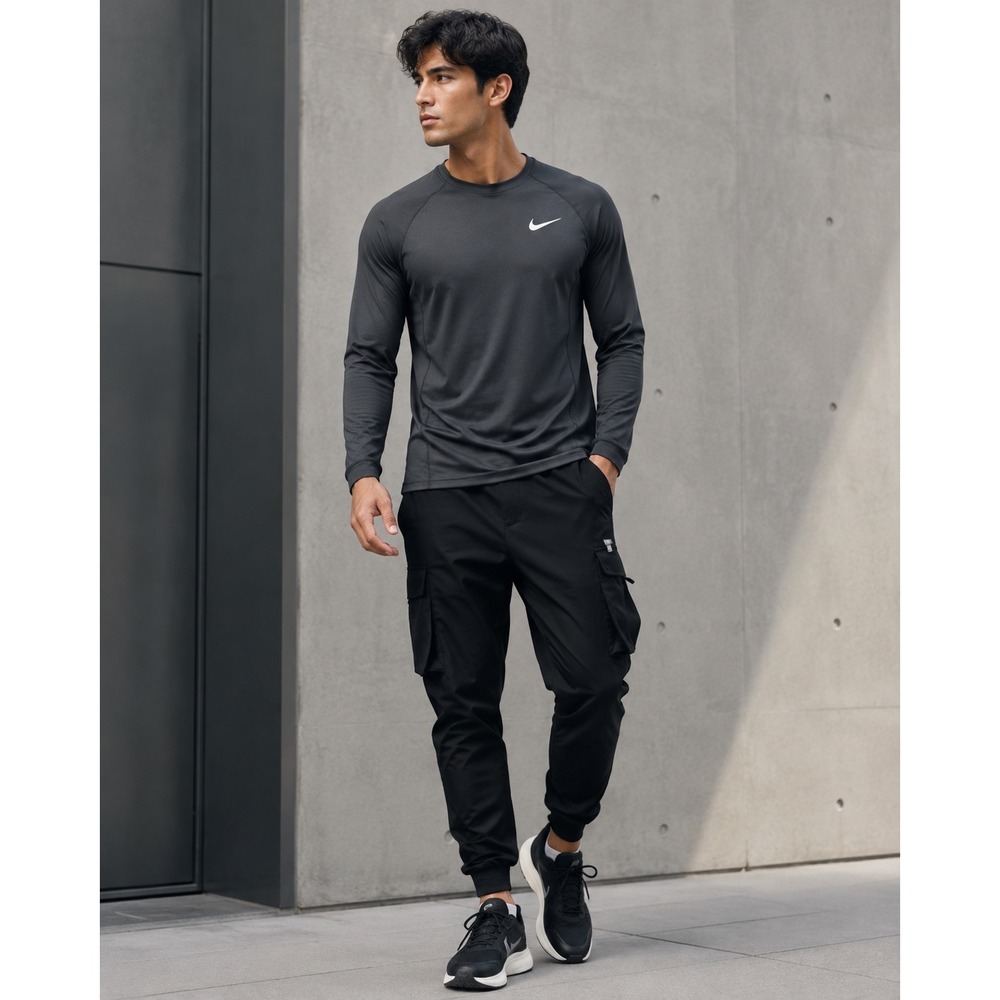 Nike Pro Warm Dri-FIT Men's Large Black Thermal Base Layer Winter Top 929721-010